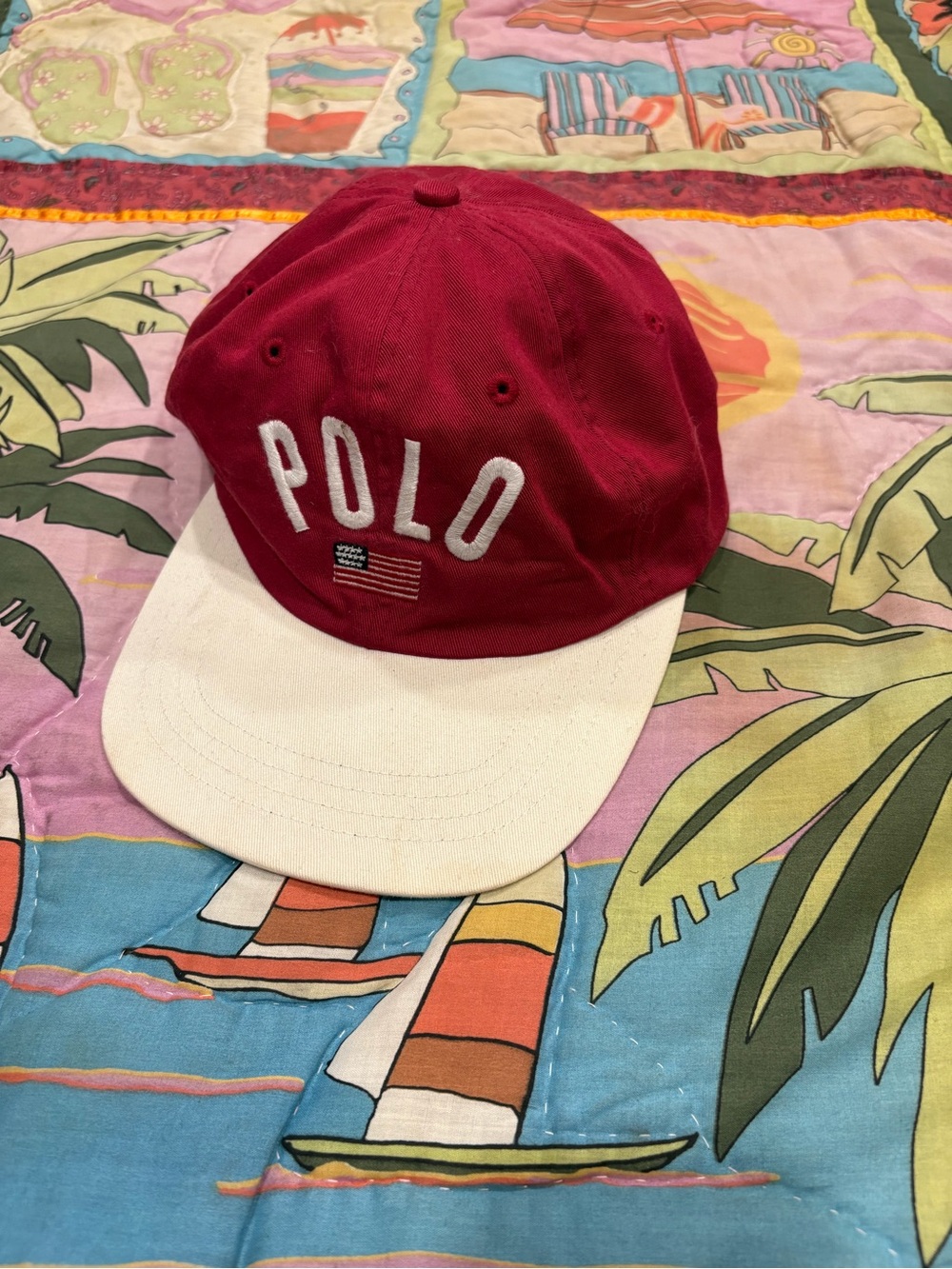 Vintage 90s Polo Sport Ralph Lauren Spellout Logo Hat